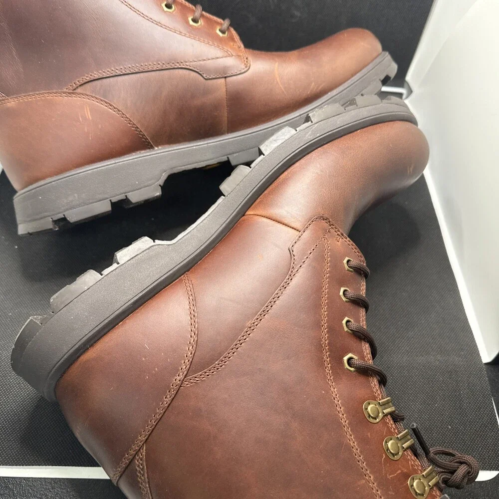 Ugg Kirkson 1120992-CLTHR Boots Men's 12 Chestnut Leather Waterproof Ankle UZI47